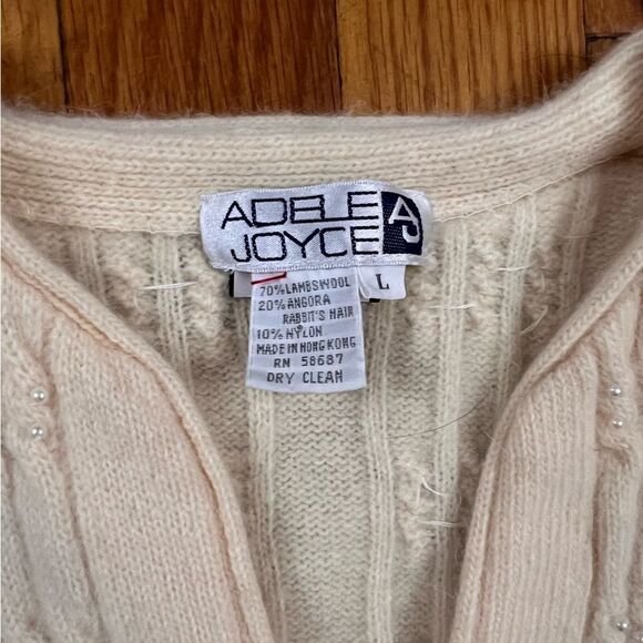 Vintage Adele Joyce Lambswool Angora Beaded Cardigan - Picture 2 of 7